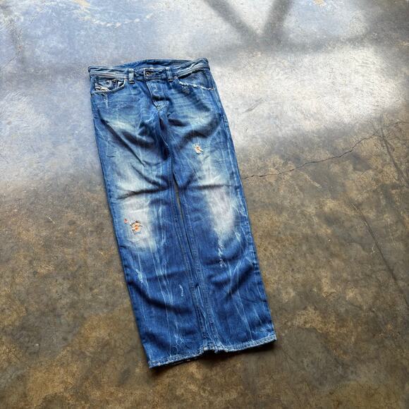 Crazy Diesel Brand Washed Blue Jeans - Picture 5 of 12